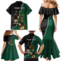 Personalised New Zealand And South Africa Rugby Family Matching Mermaid Dress and Hawaiian Shirt 2024 All Black Springboks Mascots Together LT14 - Polynesian Pride