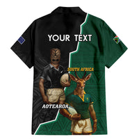 Personalised New Zealand And South Africa Rugby Family Matching Mermaid Dress and Hawaiian Shirt 2024 All Black Springboks Mascots Together LT14 - Polynesian Pride