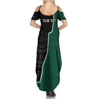 Personalised New Zealand And South Africa Rugby Family Matching Summer Maxi Dress and Hawaiian Shirt 2024 All Black Springboks Mascots Together LT14 - Polynesian Pride