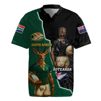 Personalised New Zealand And South Africa Rugby Rugby Jersey 2024 All Black Springboks Mascots Together LT14 Green - Polynesian Pride