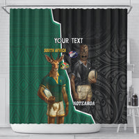 Personalised New Zealand And South Africa Rugby Shower Curtain 2024 All Black Springboks Mascots Together LT14 - Polynesian Pride