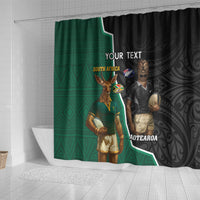 Personalised New Zealand And South Africa Rugby Shower Curtain 2024 All Black Springboks Mascots Together LT14 - Polynesian Pride