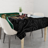 Personalised New Zealand And South Africa Rugby Tablecloth 2024 All Black Springboks Mascots Together LT14 - Polynesian Pride