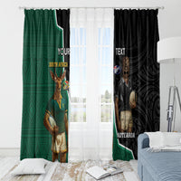 Personalised New Zealand And South Africa Rugby Window Curtain 2024 All Black Springboks Mascots Together LT14 - Polynesian Pride