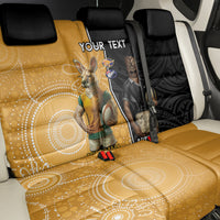 Personalised New Zealand And Australia Rugby Back Car Seat Cover 2024 All Black Wallabies Mascots Together LT14 - Polynesian Pride