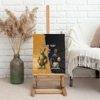 Personalised New Zealand And Australia Rugby Canvas Wall Art 2024 All Black Wallabies Mascots Together LT14 - Polynesian Pride