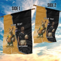 Personalised New Zealand And Australia Rugby Garden Flag 2024 All Black Wallabies Mascots Together LT14 - Polynesian Pride