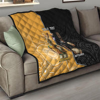 Personalised New Zealand And Australia Rugby Quilt 2024 All Black Wallabies Mascots Together LT14 - Polynesian Pride