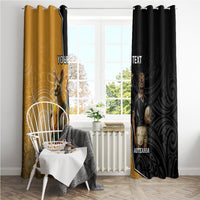 Personalised New Zealand And Australia Rugby Window Curtain 2024 All Black Wallabies Mascots Together LT14 - Polynesian Pride