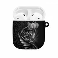 Personalised All Black New Zealand Darts AirPods Case Aoteroa Fern Maori Galaxy Style LT14 Black - Polynesian Pride