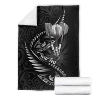 Personalised All Black New Zealand Darts Blanket Aoteroa Fern Maori Galaxy Style LT14 - Polynesian Pride