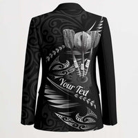 Personalised All Black New Zealand Darts Blazer Aoteroa Fern Maori Galaxy Style - Polynesian Pride