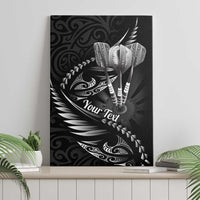 Personalised All Black New Zealand Darts Canvas Wall Art Aoteroa Fern Maori Galaxy Style LT14 - Polynesian Pride