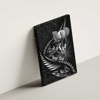 Personalised All Black New Zealand Darts Canvas Wall Art Aoteroa Fern Maori Galaxy Style LT14 - Polynesian Pride