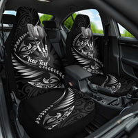 Personalised All Black New Zealand Darts Car Seat Cover Aoteroa Fern Maori Galaxy Style LT14 One Size Black - Polynesian Pride