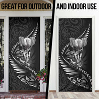 Personalised All Black New Zealand Darts Door Cover Aoteroa Fern Maori Galaxy Style LT14 - Polynesian Pride