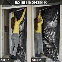 Personalised All Black New Zealand Darts Door Cover Aoteroa Fern Maori Galaxy Style LT14 - Polynesian Pride