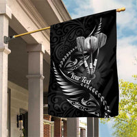 Personalised All Black New Zealand Darts Garden Flag Aoteroa Fern Maori Galaxy Style LT14 House Flag Black - Polynesian Pride