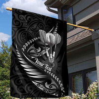 Personalised All Black New Zealand Darts Garden Flag Aoteroa Fern Maori Galaxy Style LT14 - Polynesian Pride