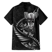 Personalised All Black New Zealand Darts Hawaiian Shirt Aoteroa Fern Maori Galaxy Style LT14 - Polynesian Pride