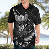 Personalised All Black New Zealand Darts Hawaiian Shirt Aoteroa Fern Maori Galaxy Style LT14 - Polynesian Pride