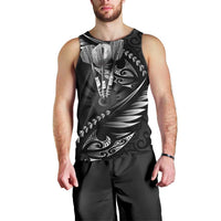 Personalised All Black New Zealand Darts Men Tank Top Aoteroa Fern Maori Galaxy Style LT14 - Polynesian Pride