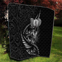 Personalised All Black New Zealand Darts Quilt Aoteroa Fern Maori Galaxy Style LT14 - Polynesian Pride