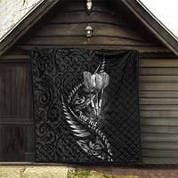 Personalised All Black New Zealand Darts Quilt Aoteroa Fern Maori Galaxy Style LT14 - Polynesian Pride