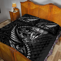 Personalised All Black New Zealand Darts Quilt Bed Set Aoteroa Fern Maori Galaxy Style LT14 - Polynesian Pride
