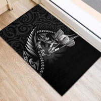 Personalised All Black New Zealand Darts Rubber Doormat Aoteroa Fern Maori Galaxy Style LT14 - Polynesian Pride