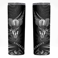 All Black New Zealand Darts Skinny Tumbler Aoteroa Fern Maori Galaxy Style LT14 Black - Polynesian Pride