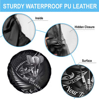 Personalised All Black New Zealand Darts Spare Tire Cover Aoteroa Fern Maori Galaxy Style LT14 - Polynesian Pride