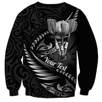 Personalised All Black New Zealand Darts Sweatshirt Aoteroa Fern Maori Galaxy Style LT14 - Polynesian Pride