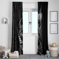 Personalised All Black New Zealand Darts Window Curtain Aoteroa Fern Maori Galaxy Style LT14 - Polynesian Pride