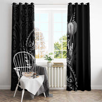 Personalised All Black New Zealand Darts Window Curtain Aoteroa Fern Maori Galaxy Style LT14 - Polynesian Pride