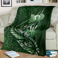 Personalised All Green New Zealand Darts Blanket Aoteroa Fern Maori Galaxy Style LT14 - Polynesian Pride