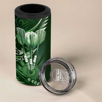 All Green New Zealand Darts 4 in 1 Can Cooler Tumbler Aoteroa Fern Maori Galaxy Style LT14 - Polynesian Pride