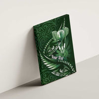 Personalised All Green New Zealand Darts Canvas Wall Art Aoteroa Fern Maori Galaxy Style LT14 - Polynesian Pride