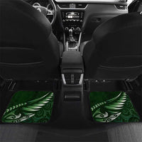 Personalised All Green New Zealand Darts Car Mats Aoteroa Fern Maori Galaxy Style LT14 Set 2pcs - Back Green - Polynesian Pride