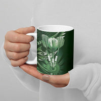 All Green New Zealand Darts Ceramic Mug Aoteroa Fern Maori Galaxy Style - Polynesian Pride