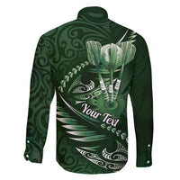 Personalised All Green New Zealand Darts Family Matching Off Shoulder Maxi Dress and Hawaiian Shirt Aoteroa Fern Maori Galaxy Style LT14 - Polynesian Pride