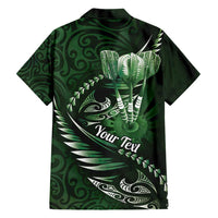 Personalised All Green New Zealand Darts Hawaiian Shirt Aoteroa Fern Maori Galaxy Style LT14 - Polynesian Pride