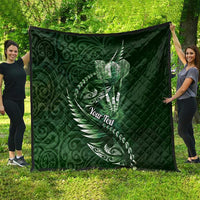 Personalised All Green New Zealand Darts Quilt Aoteroa Fern Maori Galaxy Style LT14 - Polynesian Pride