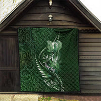 Personalised All Green New Zealand Darts Quilt Aoteroa Fern Maori Galaxy Style LT14 - Polynesian Pride