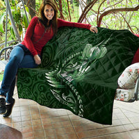 Personalised All Green New Zealand Darts Quilt Aoteroa Fern Maori Galaxy Style LT14 - Polynesian Pride