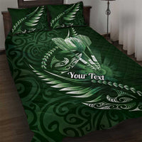 Personalised All Green New Zealand Darts Quilt Bed Set Aoteroa Fern Maori Galaxy Style LT14 Green - Polynesian Pride