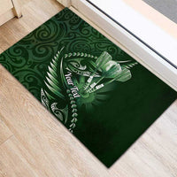 Personalised All Green New Zealand Darts Rubber Doormat Aoteroa Fern Maori Galaxy Style LT14 - Polynesian Pride