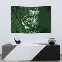 Personalised All Green New Zealand Darts Tapestry Aoteroa Fern Maori Galaxy Style LT14 - Polynesian Pride