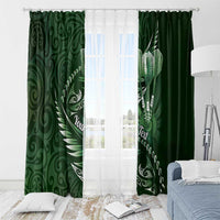 Personalised All Green New Zealand Darts Window Curtain Aoteroa Fern Maori Galaxy Style LT14 - Polynesian Pride