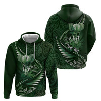 Personalised All Green New Zealand Darts Zip Hoodie Aoteroa Fern Maori Galaxy Style LT14 - Polynesian Pride